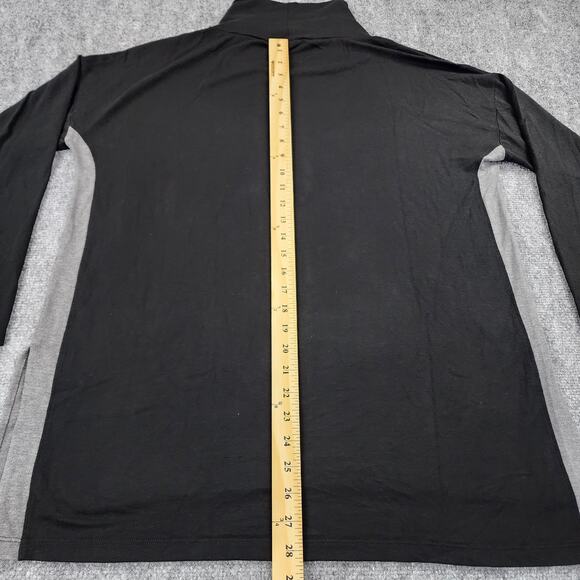 Eileen Fisher Sweater Womens Medium Black Gray Turtleneck Stretch Long Sleeve - Picture 6 of 12